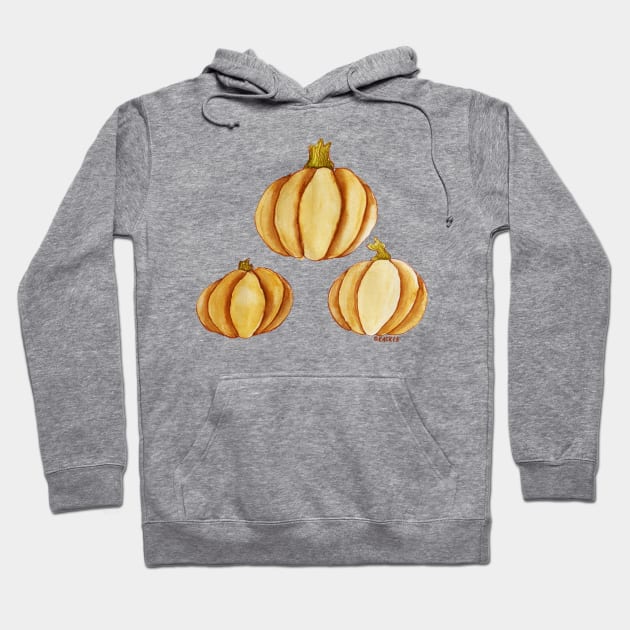 Watercolor Pumpkins Hoodie by Jan Grackle